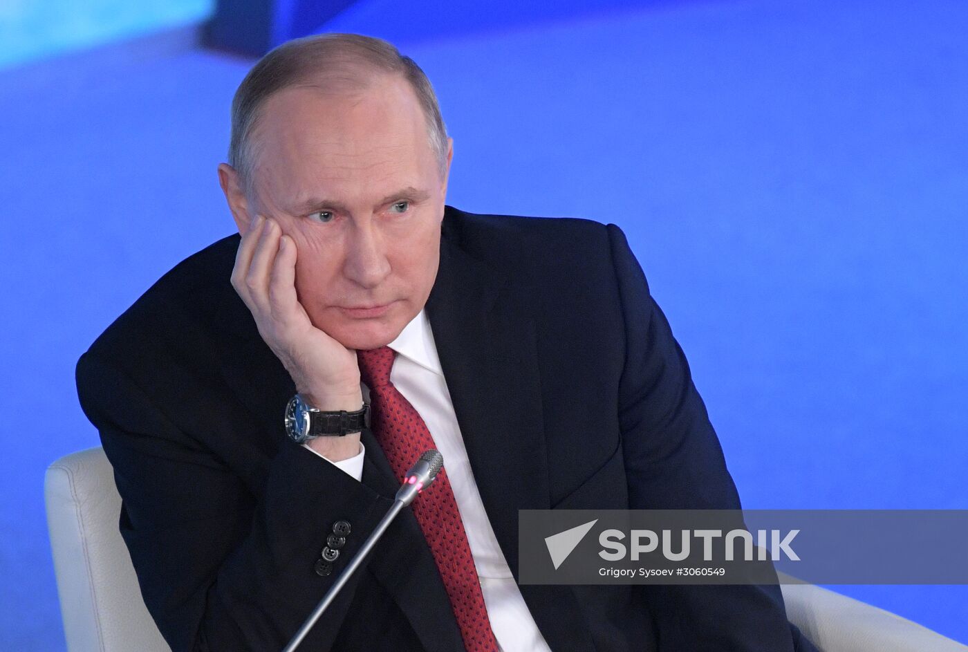 Russian President Vladimir Putin attends The Arctic: Territory of Dialogue forum