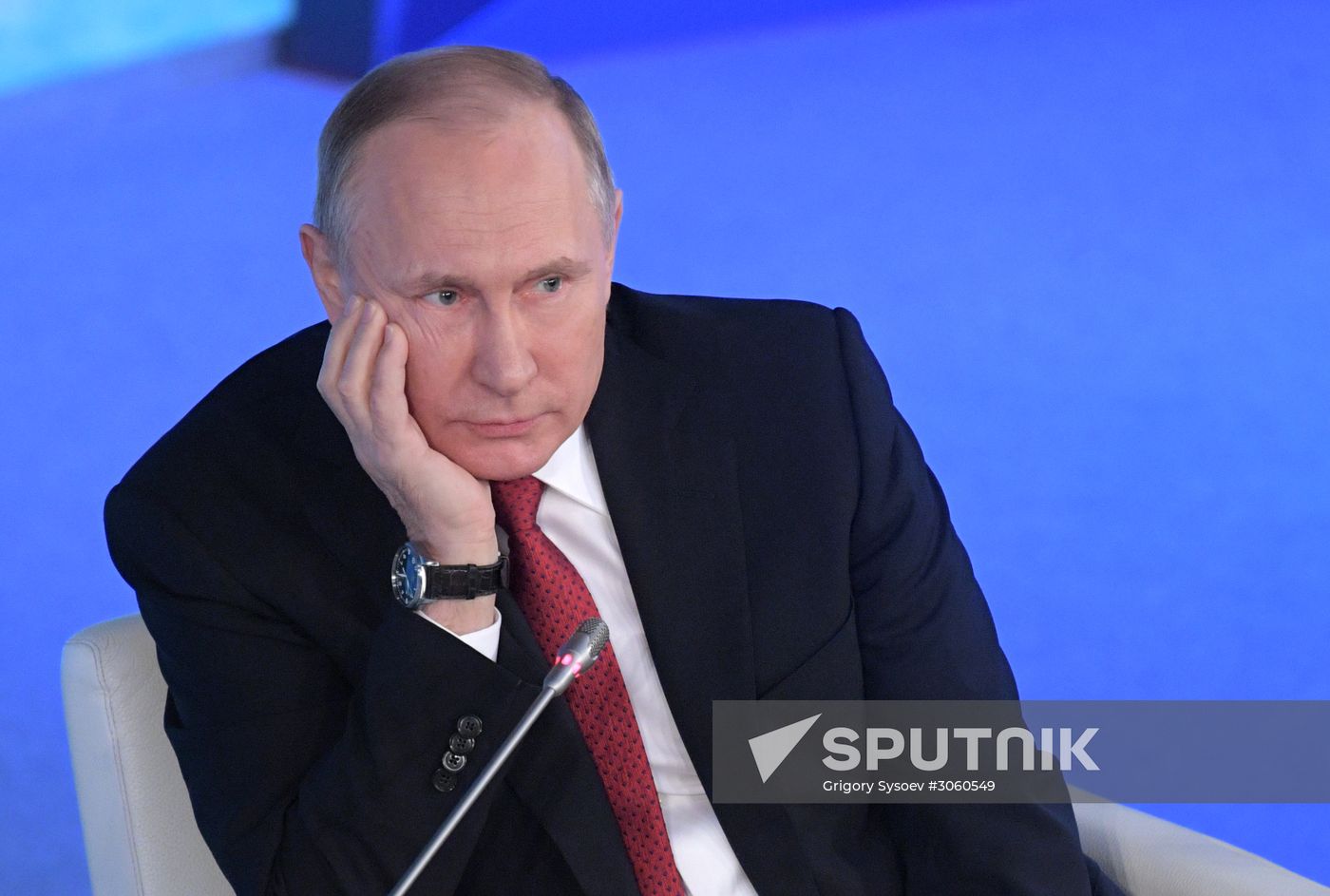 Russian President Vladimir Putin attends The Arctic: Territory of Dialogue forum