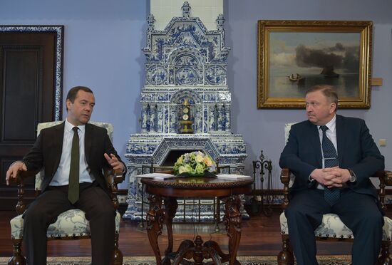 Prime Minister Dmitry Medvedev meets with Belarusian Prime Minister Andrei Kobyakov