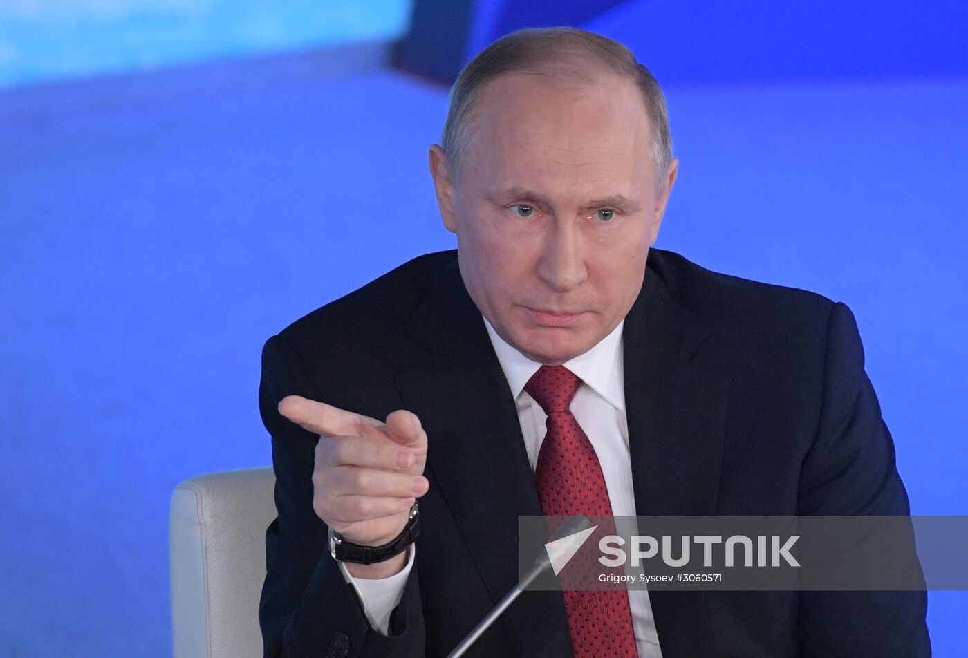 Russian President Vladimir Putin attends The Arctic: Territory of Dialogue forum