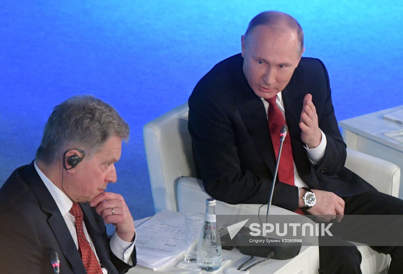 Russian President Vladimir Putin visits The Arctic: Territory of Dialogue international forum
