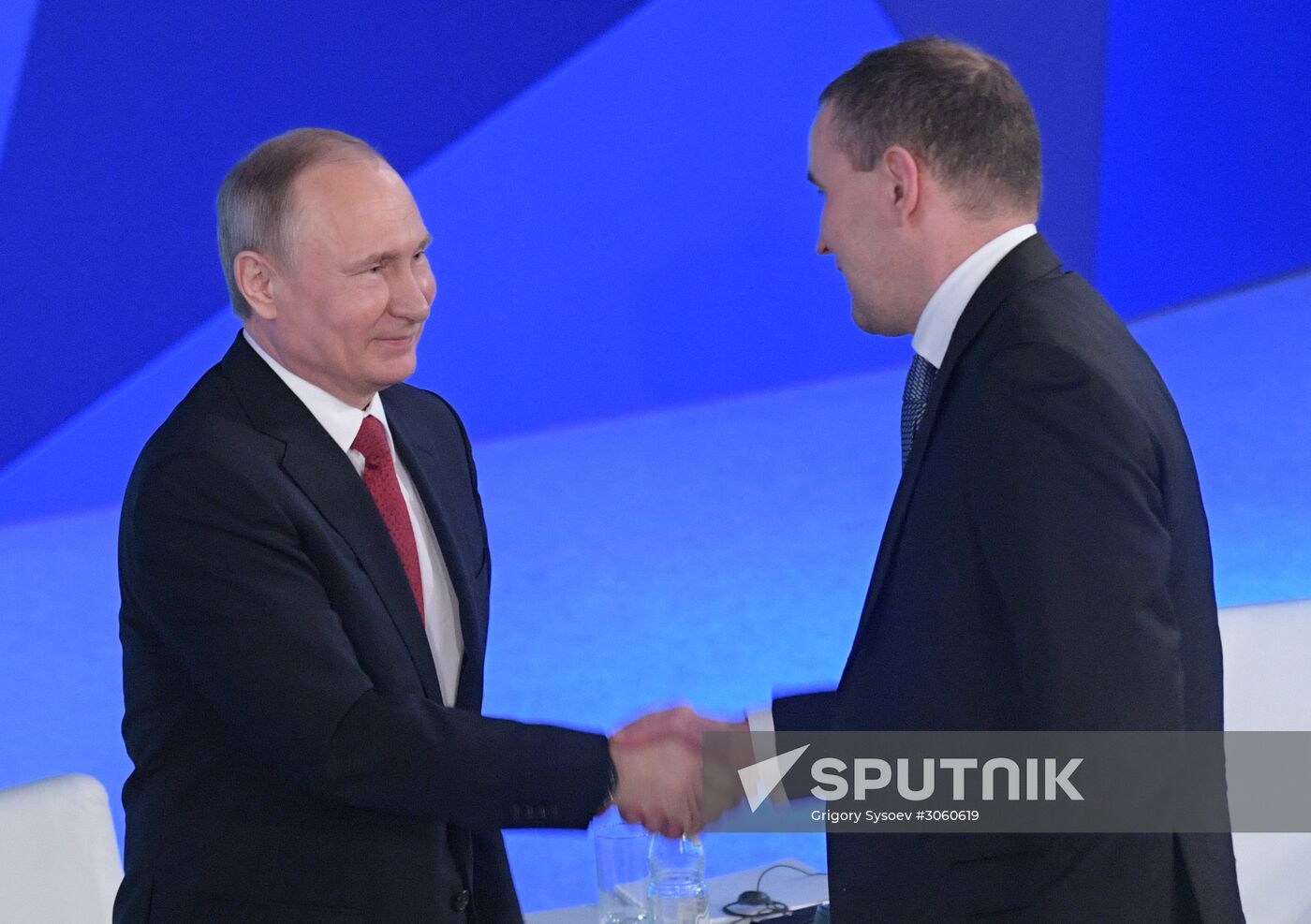 Russian President Vladimir Putin visits The Arctic: Territory of Dialogue international forum