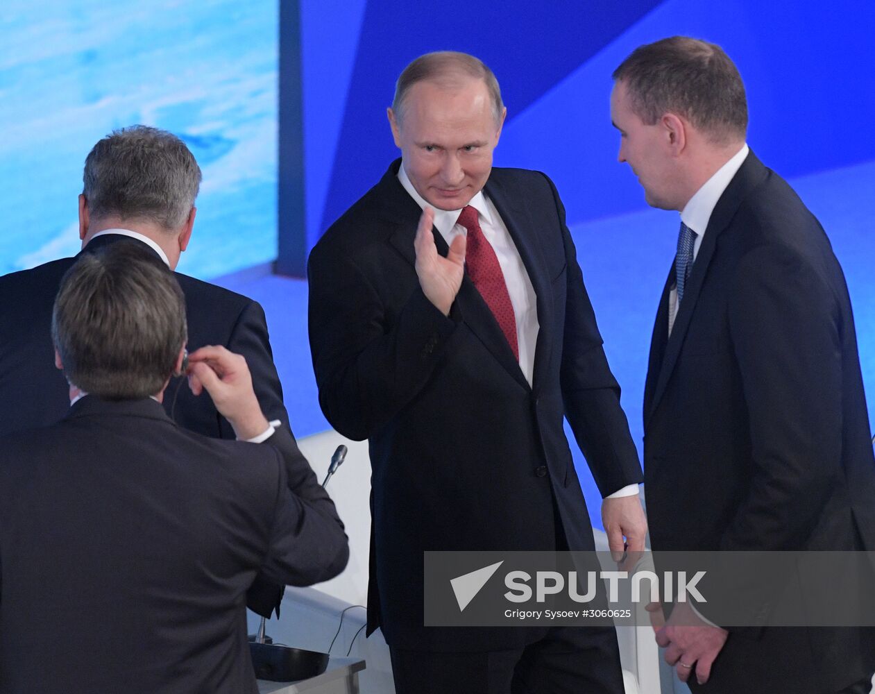 Russian President Vladimir Putin visits The Arctic: Territory of Dialogue international forum