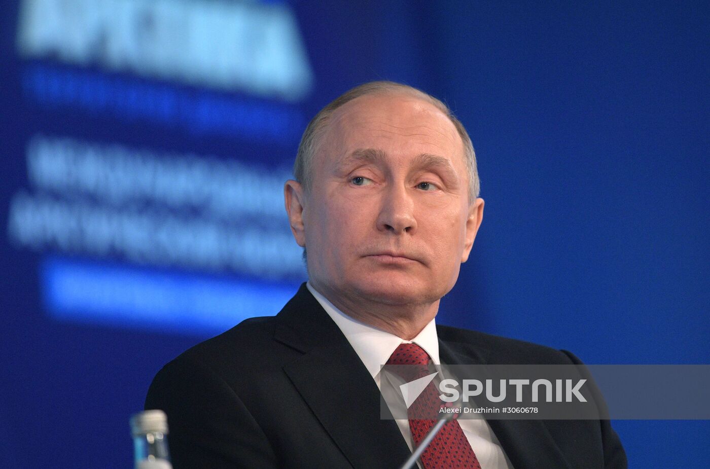 Russian President Vladimir Putin visits The Arctic: Territory of Dialogue international forum