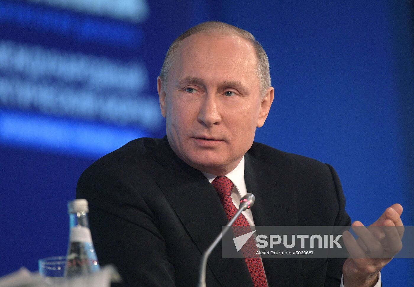 Russian President Vladimir Putin visits The Arctic: Territory of Dialogue international forum