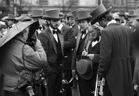 Brass band parade on Victory Day