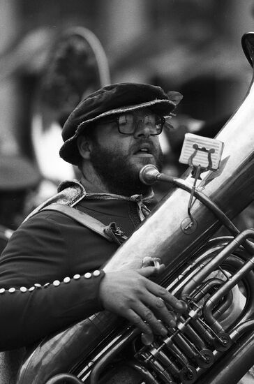 Brass band parade on Victory Day