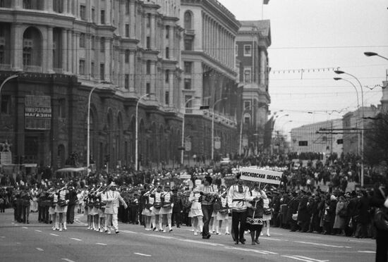 Brass band parade on Victory Day