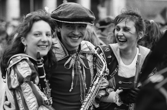 Brass band parade on Victory Day