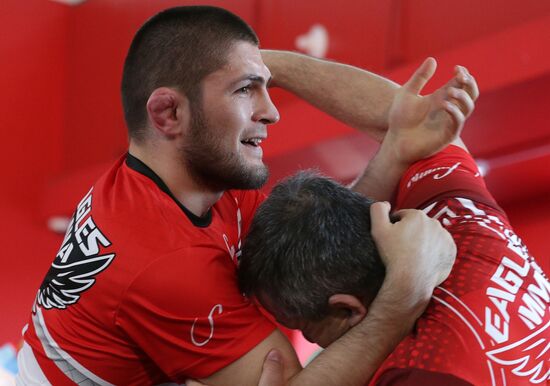 Khabib Nurmagomedov's training session