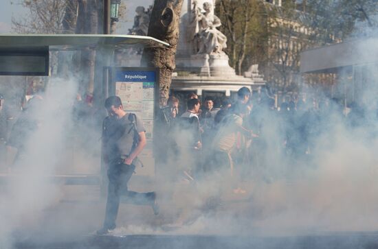 Protest against police brutality in Paris