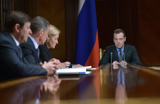 Russian Prime Minister Dmitry Medvedev chairs meeting with his deputies