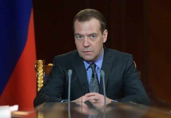 Russian Prime Minister Dmitry Medvedev chairs meeting with his deputies