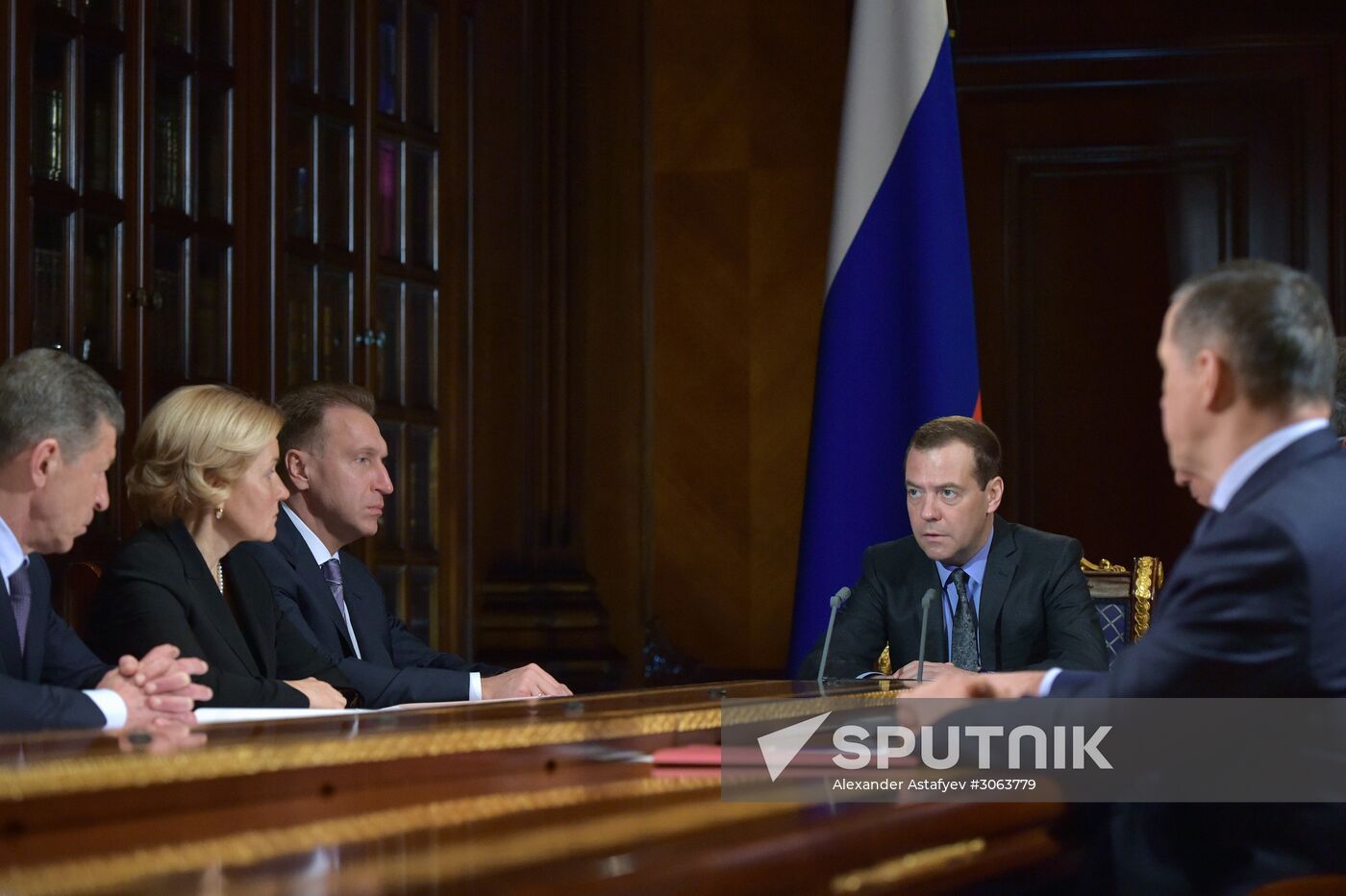 Russian Prime Minister Dmitry Medvedev chairs meeting with his deputies