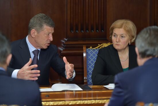 Russian Prime Minister Dmitry Medvedev chairs meeting with his deputies