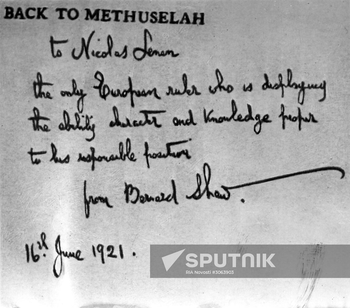 Bernard Shaw's inscription