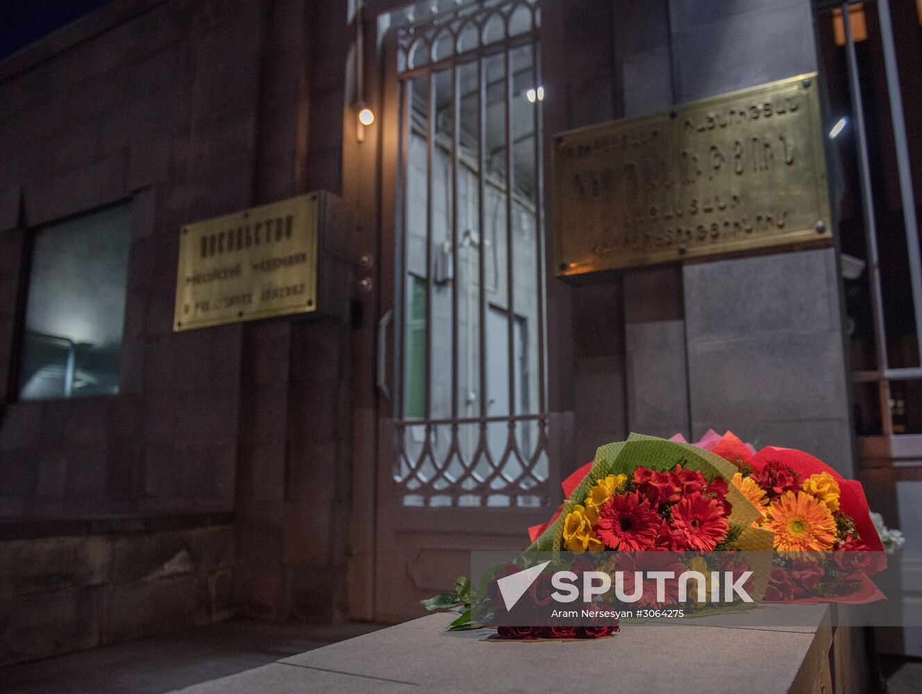 Flowers laid at Russian Embassies in memory of St. Petersburg metro blast victims