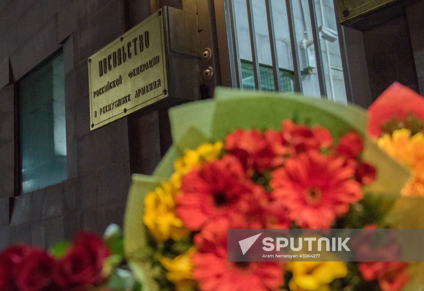 Flowers laid at Russian Embassies in memory of St. Petersburg metro blast victims