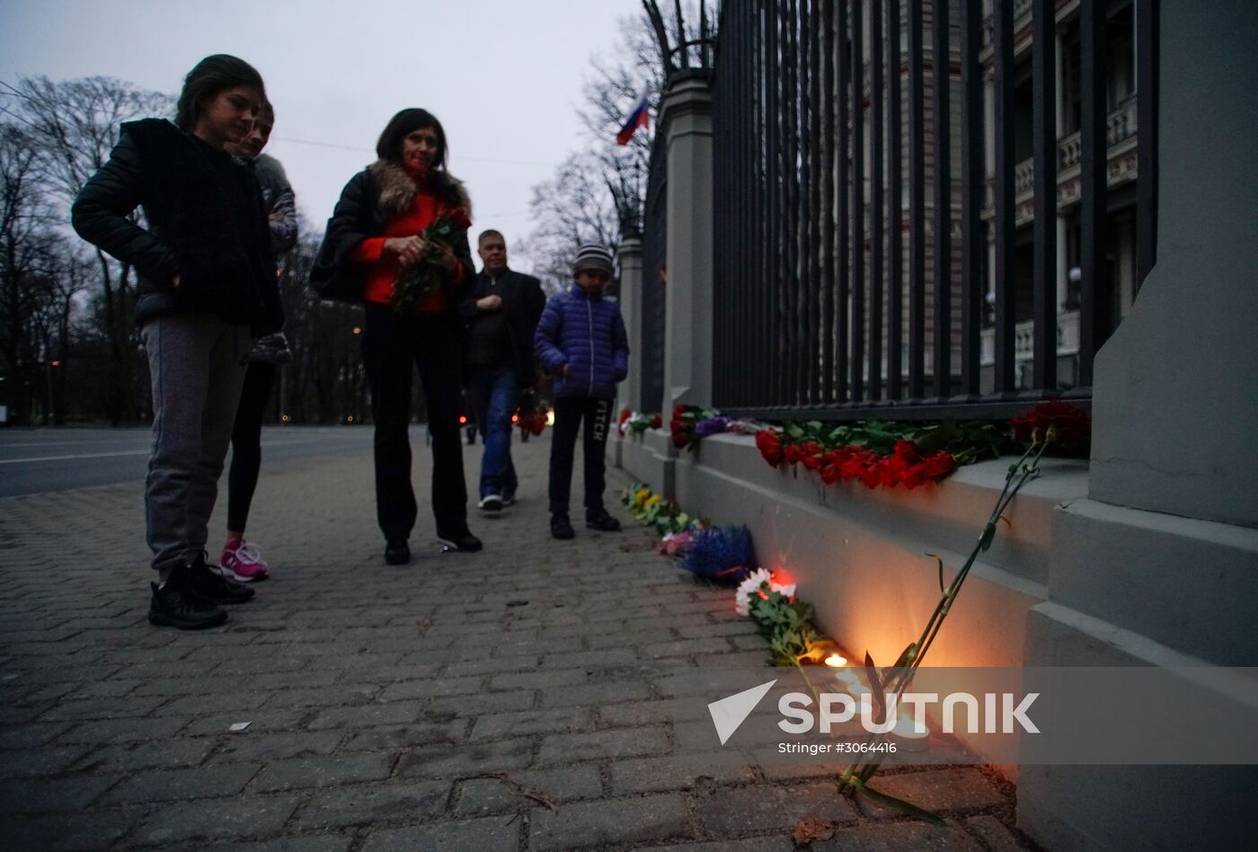 Flowers laid at Russian Embassies in memory of St. Petersburg metro blast victims