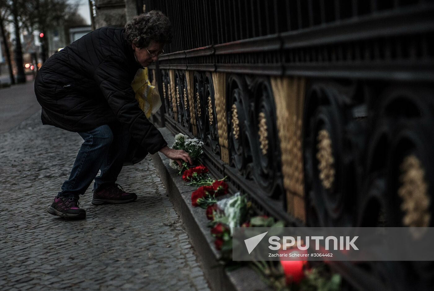 Flowers laid at Russian Embassies in memory of St. Petersburg metro blast victims