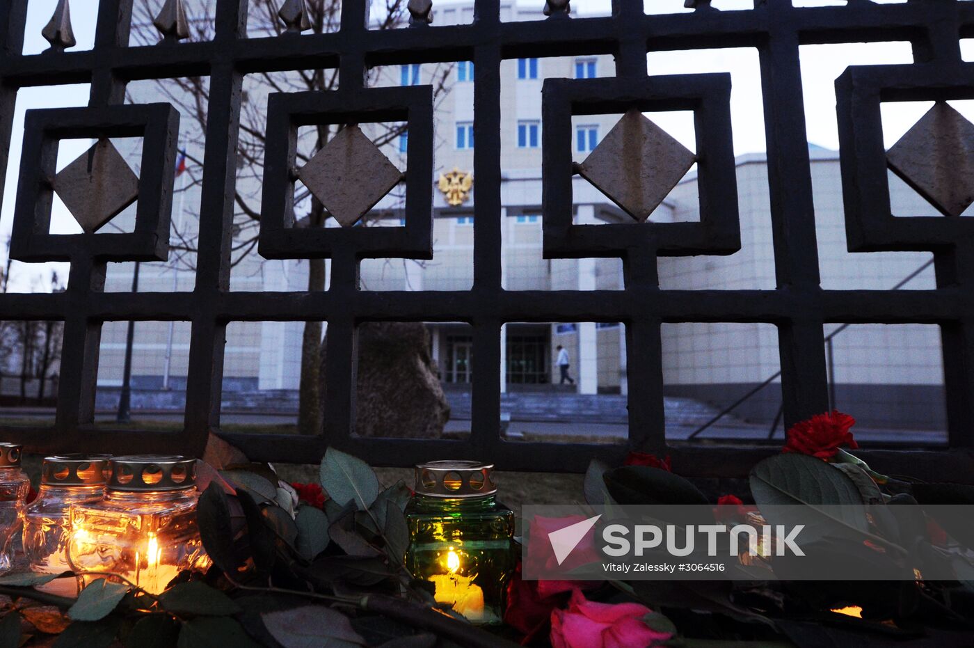 Flowers laid at Russian Embassies in memory of St. Petersburg metro blast victims