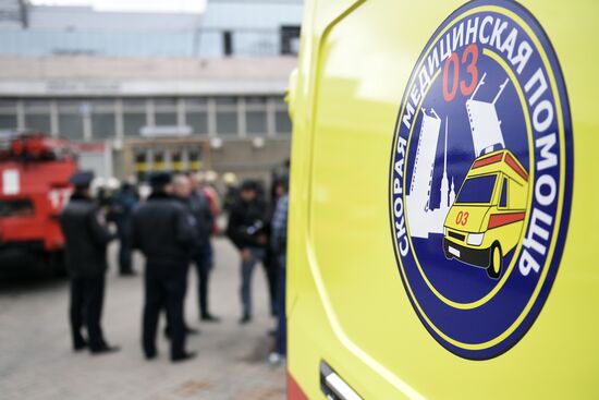 Situation near Sennaya Ploshchad metro station in St. Petersburg