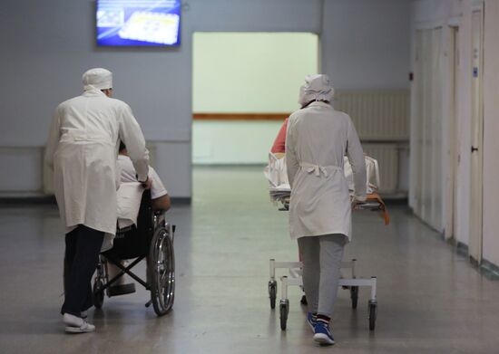 News conference with Russian Minister of Healthcare Veronika Skvortsova in St. Petersburg