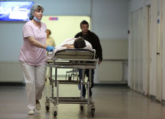News conference with Russian Minister of Healthcare Veronika Skvortsova in St. Petersburg