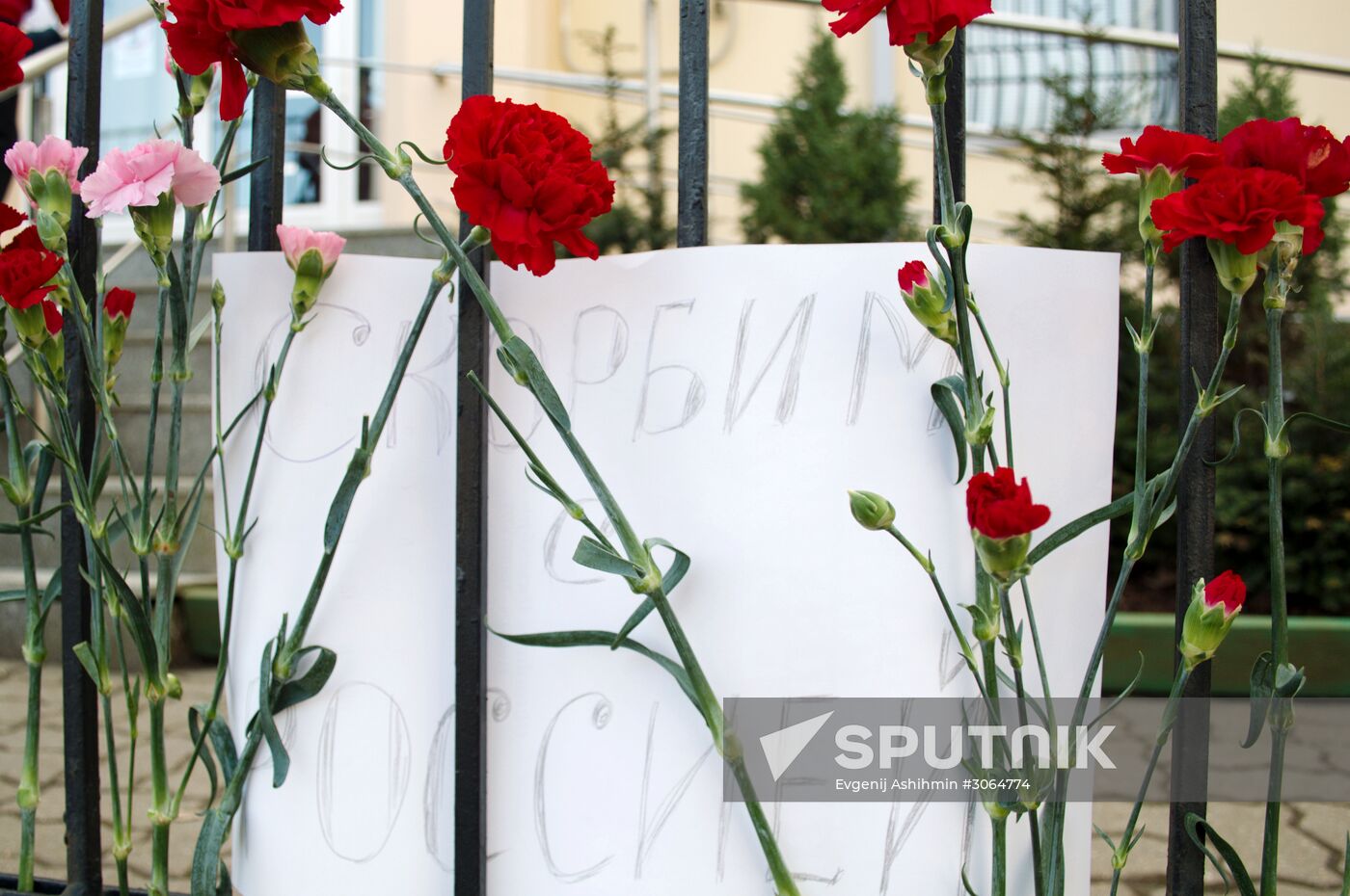 Flowers laid at Russian Embassies in memory of St. Petersburg metro blast victims