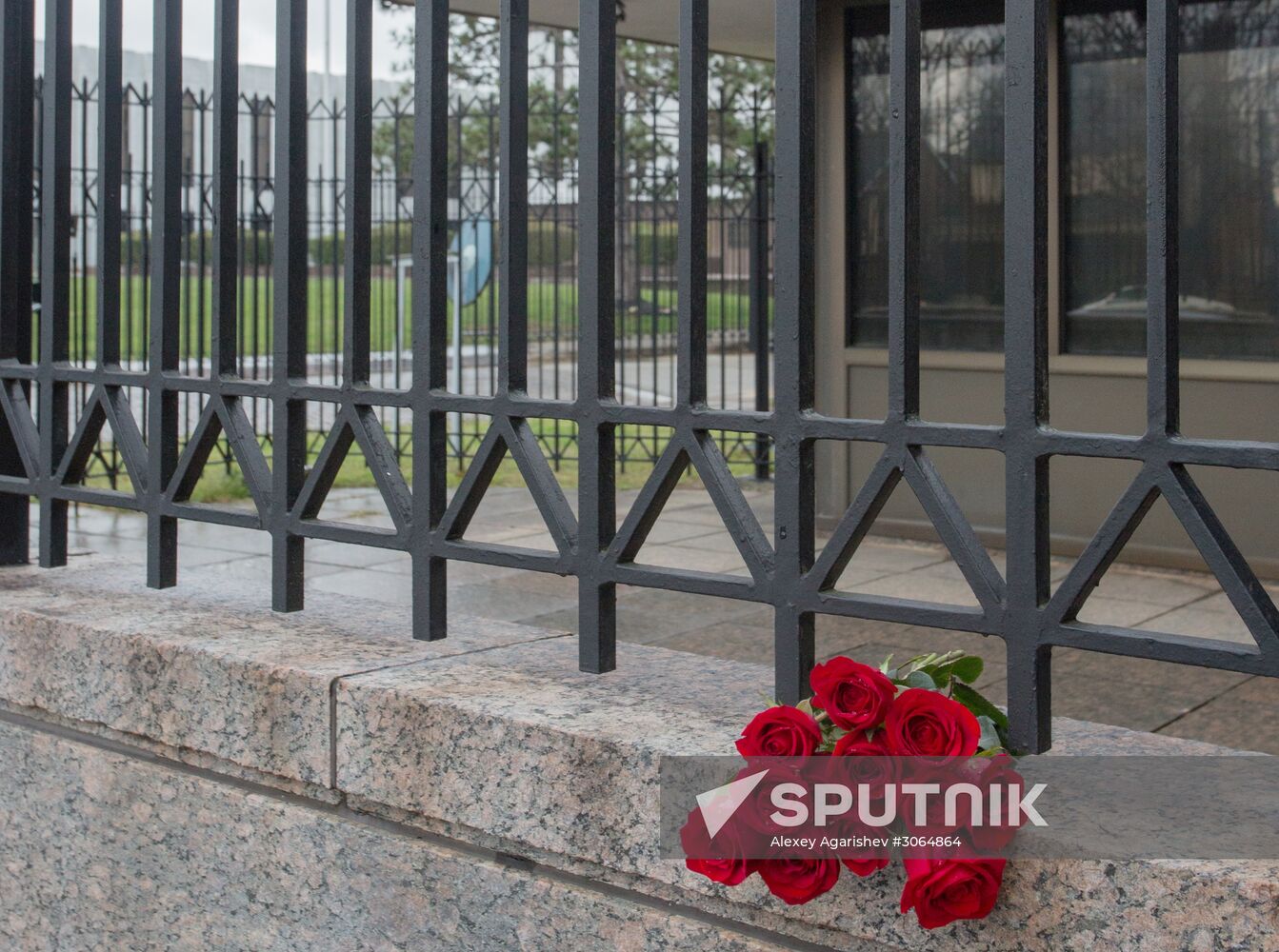 Flowers laid at Russian Embassies in memory of St. Petersburg metro blast victims
