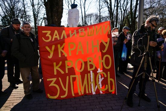 Rally in Riga against war in Donbass