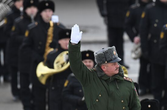 Joint drill for marching personnel of Moscow Garrison ahead of military parade