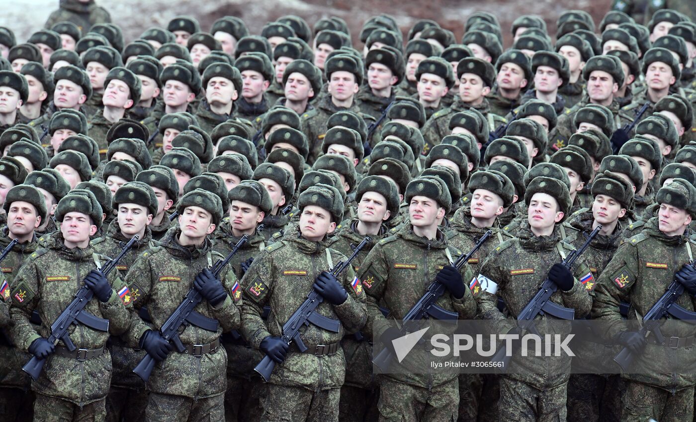 Joint drill for marching personnel of Moscow Garrison ahead of military parade