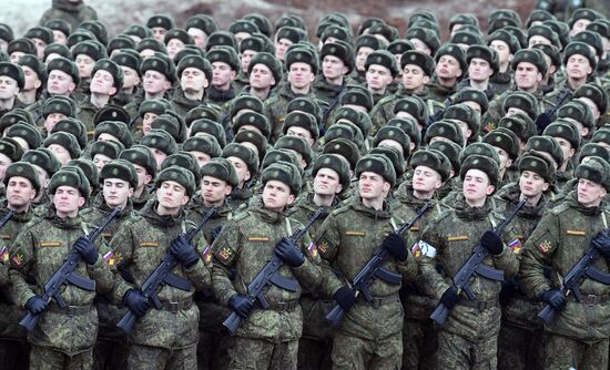 Joint drill for marching personnel of Moscow Garrison ahead of military parade