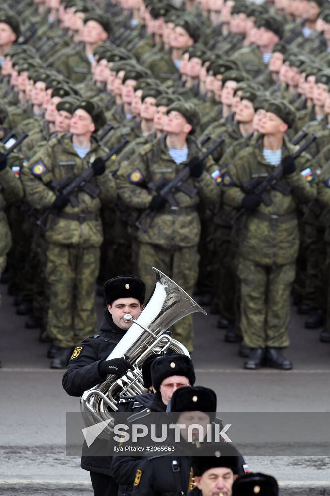 Joint drill for marching personnel of Moscow Garrison ahead of military parade