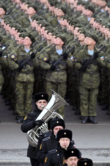 Joint drill for marching personnel of Moscow Garrison ahead of military parade