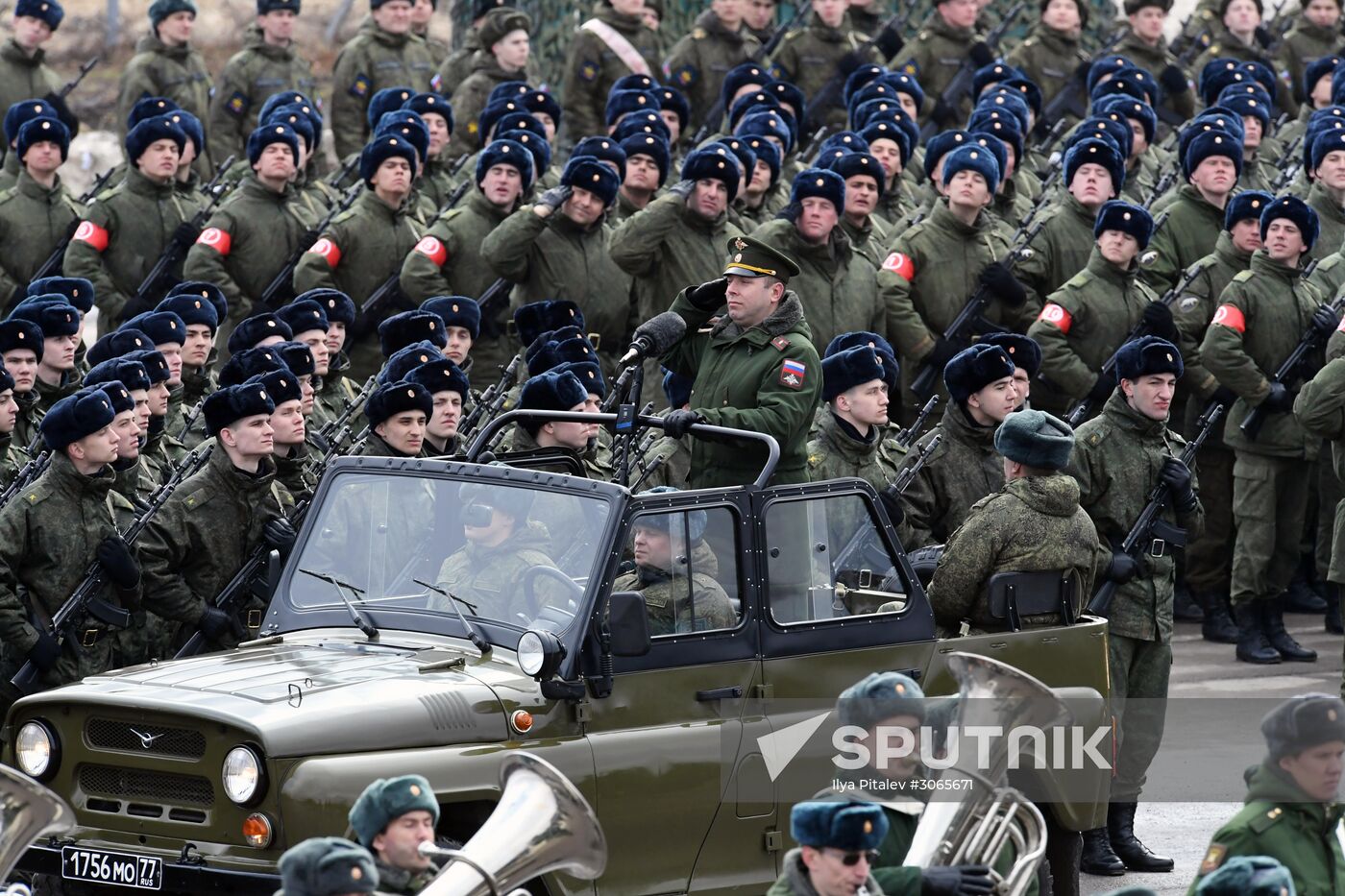 Joint drill for marching personnel of Moscow Garrison ahead of military parade