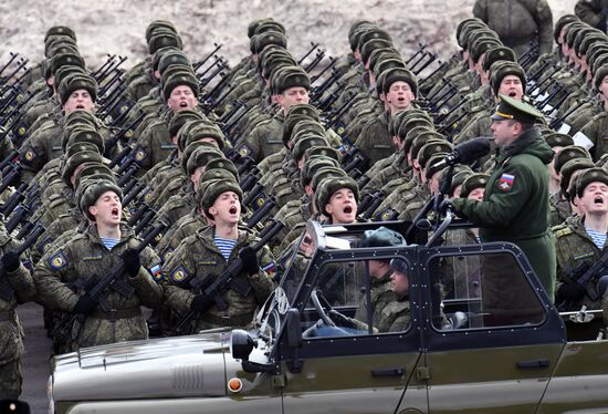 Joint drill for marching personnel of Moscow Garrison ahead of military parade