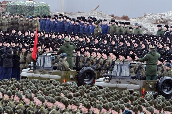 Joint drill for marching personnel of Moscow Garrison ahead of military parade