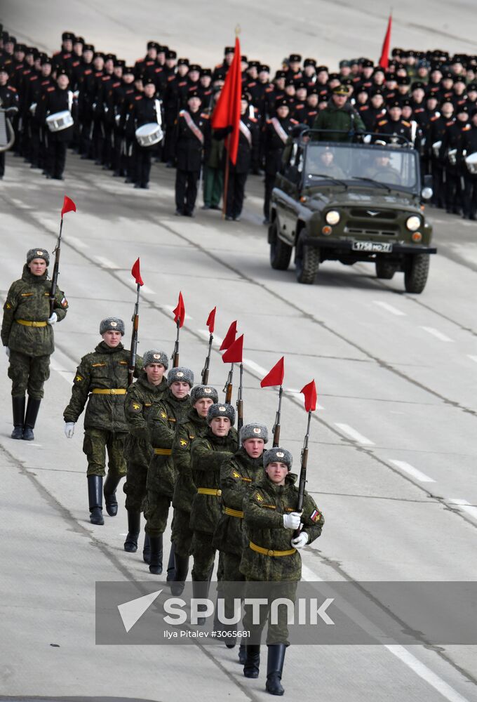 Joint drill for marching personnel of Moscow Garrison ahead of military parade