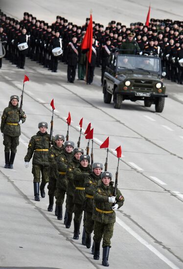 Joint drill for marching personnel of Moscow Garrison ahead of military parade