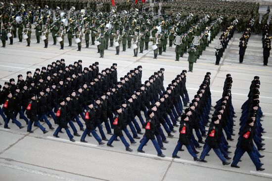 Joint drill for marching personnel of Moscow Garrison ahead of military parade