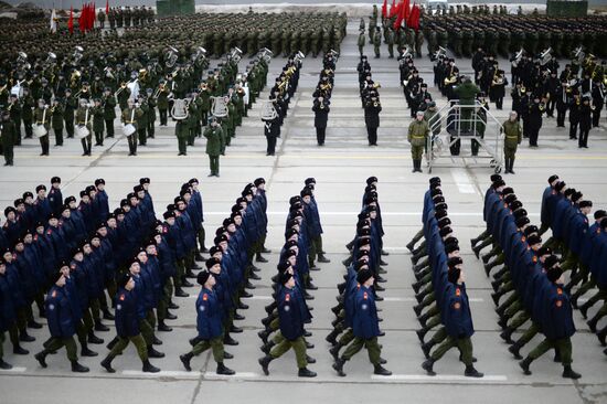 Joint drill for marching personnel of Moscow Garrison ahead of military parade