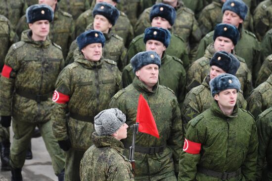 Joint drill for marching personnel of Moscow Garrison ahead of military parade