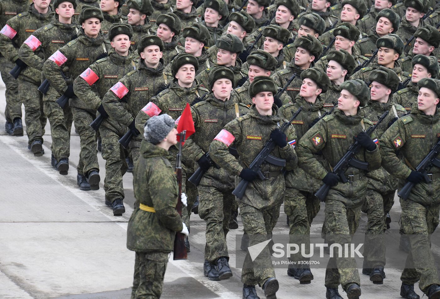 Joint drill for marching personnel of Moscow Garrison ahead of military parade