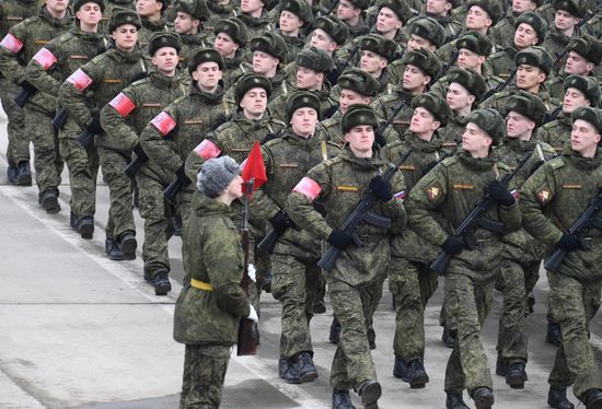 Joint drill for marching personnel of Moscow Garrison ahead of military parade