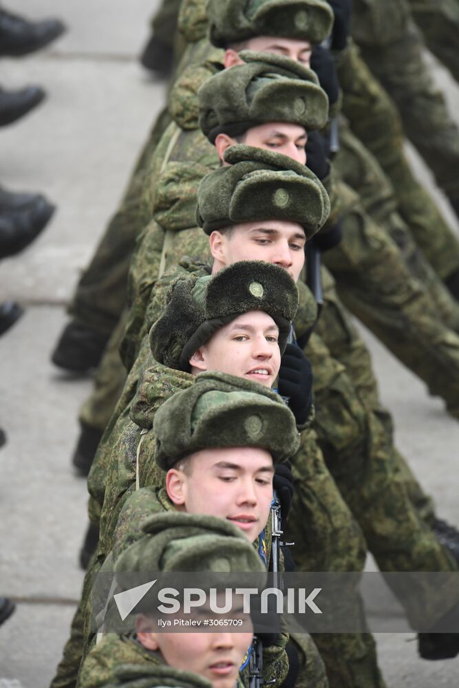 Joint drill for marching personnel of Moscow Garrison ahead of military parade