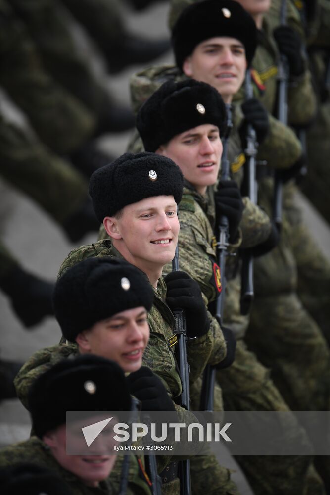 Joint drill for marching personnel of Moscow Garrison ahead of military parade