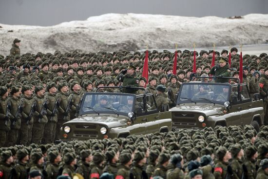 Joint drill for marching personnel of Moscow Garrison ahead of military parade