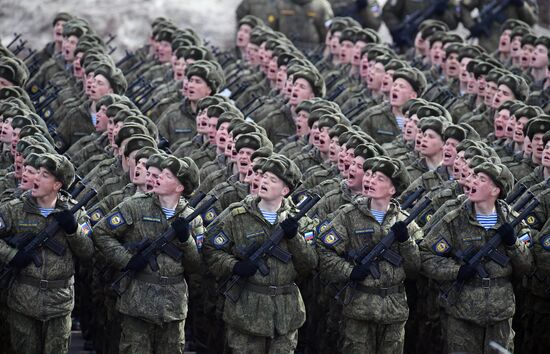 Joint drill for marching personnel of Moscow Garrison ahead of military parade